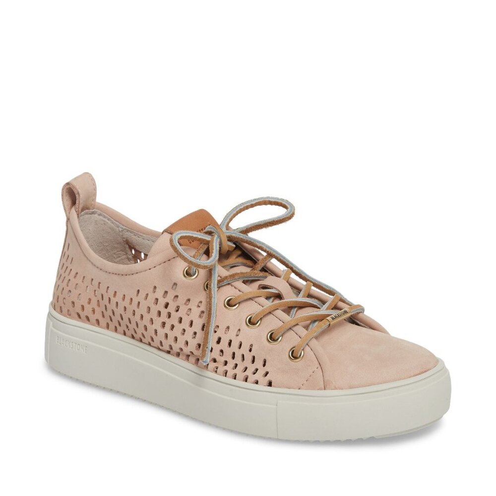 Blackstone Women's Rose Dust Perforated Leather Low Top Sneaker Sz‎ EUR 41 US 11